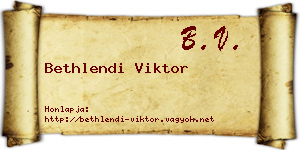 Bethlendi Viktor névjegykártya
